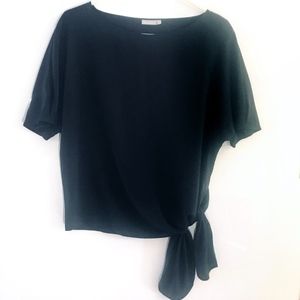NWOT Silk Blouse Black Short Sleeve 8 M